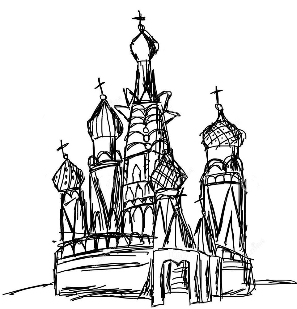 Кремль рисунок карандашом