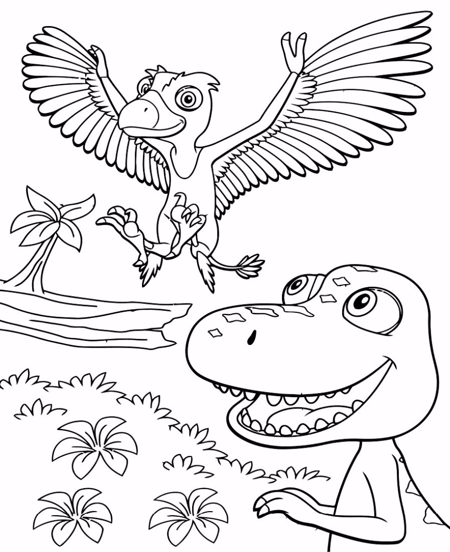 Раскраски из категории Поезд динозавров