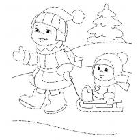 Раскраска санки raskraska-sanki21