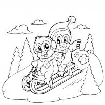 Раскраска санки raskraska-sanki35