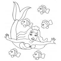 Раскраска русалка raskraska-rusalka63