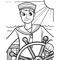 Раскраска моряк raskraska-moryak8