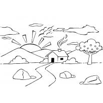 Раскраска закат raskraska-zakat7