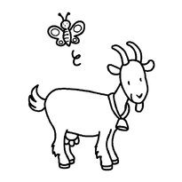 Раскраска коза raskraska-koza-9